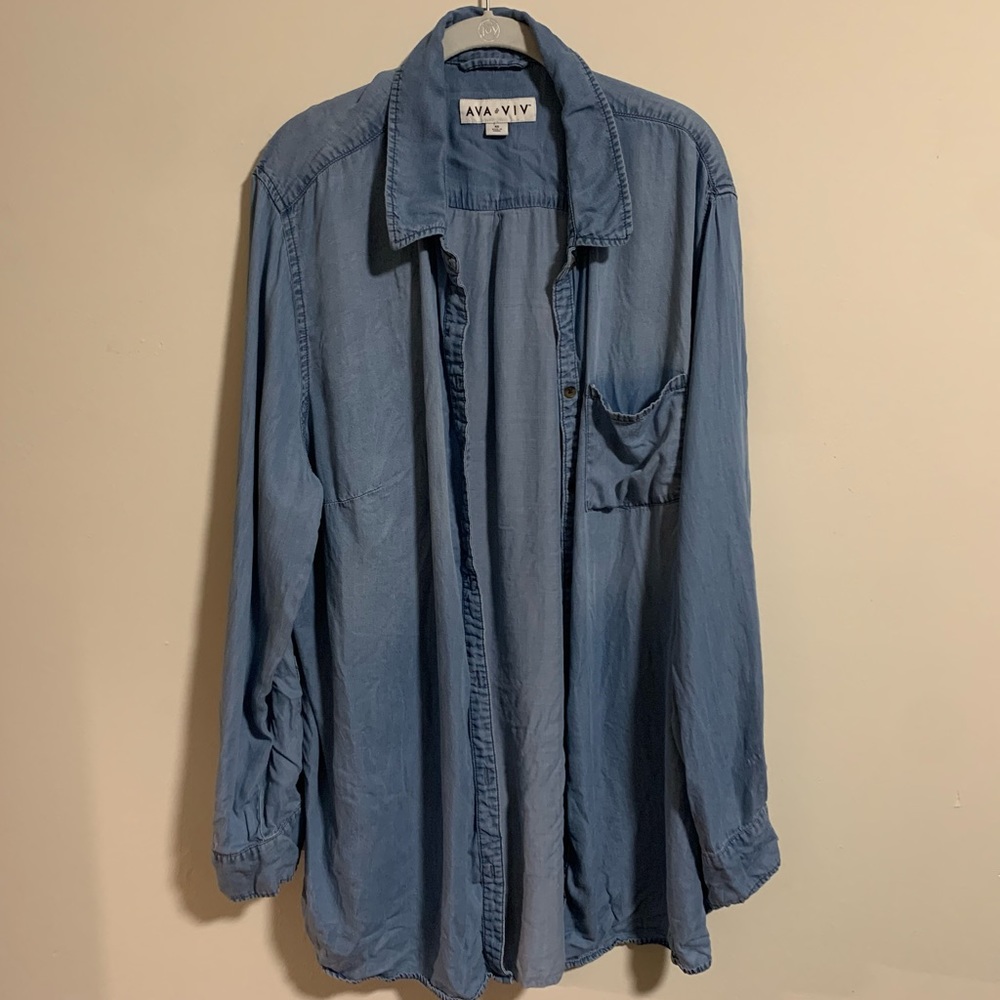 Light Faded Denim Shirt (Oversized for Layering)